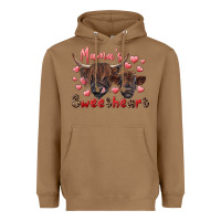 Toasted Coconut mama's sweetheart highland cow and calf Heavyweight Hoodie - RanaPortraitStore