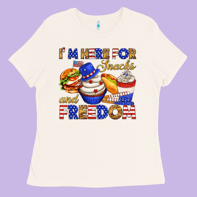 I M Here For Snacks And Freedom Ladies Tee Designed By Texasbilliewilder