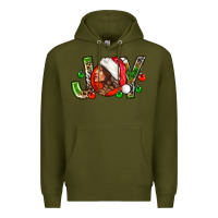 Army Green Joy with woman Premium Hoodie - NancyCooperArtShop