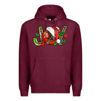 Burgundy Joy with woman Premium Hoodie - NancyCooperArtShop