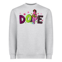 Heather Grey dope with afro black woman Heavyweight Sweatshirt - NancyCooperArtShop
