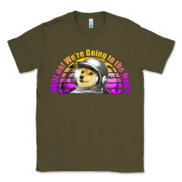 Army Green doge coin hodl on we're going to the moon retro sunset Classic Tee - Jasminsmagicworld