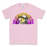 Bubblegum Pink doge coin hodl on we're going to the moon retro sunset Classic Tee - Jasminsmagicworld