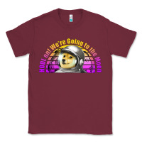 Burgundy doge coin hodl on we're going to the moon retro sunset Classic Tee - Jasminsmagicworld