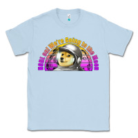 Dusty Blue doge coin hodl on we're going to the moon retro sunset Classic Tee - Jasminsmagicworld