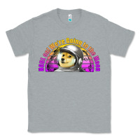 Heather Grey doge coin hodl on we're going to the moon retro sunset Classic Tee - Jasminsmagicworld