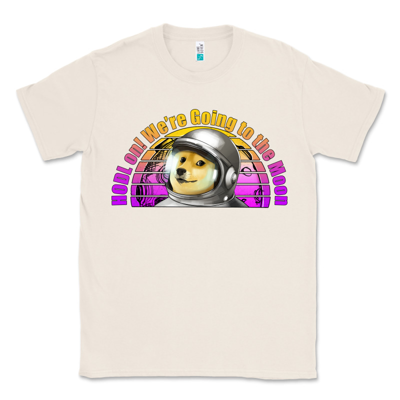 Doge Coin Hodl On We're Going To The Moon Retro Sunset Classic Tee by Jasminsmagicworld | Teevron
