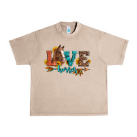 French Oak love horses  leather turquoise leopard Urban Heavy Tee - Artiststas