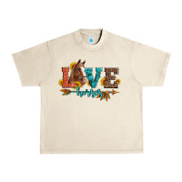 Sandshell love horses  leather turquoise leopard Urban Heavy Tee - Artiststas