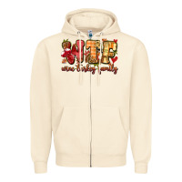 Funny Thanksgiving Wine Turkey Family Zipper Hoodie | Teevron