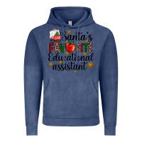 Vintage Denim santa's favorite educational assistant Vintage Hoodie - AdoDesignShop