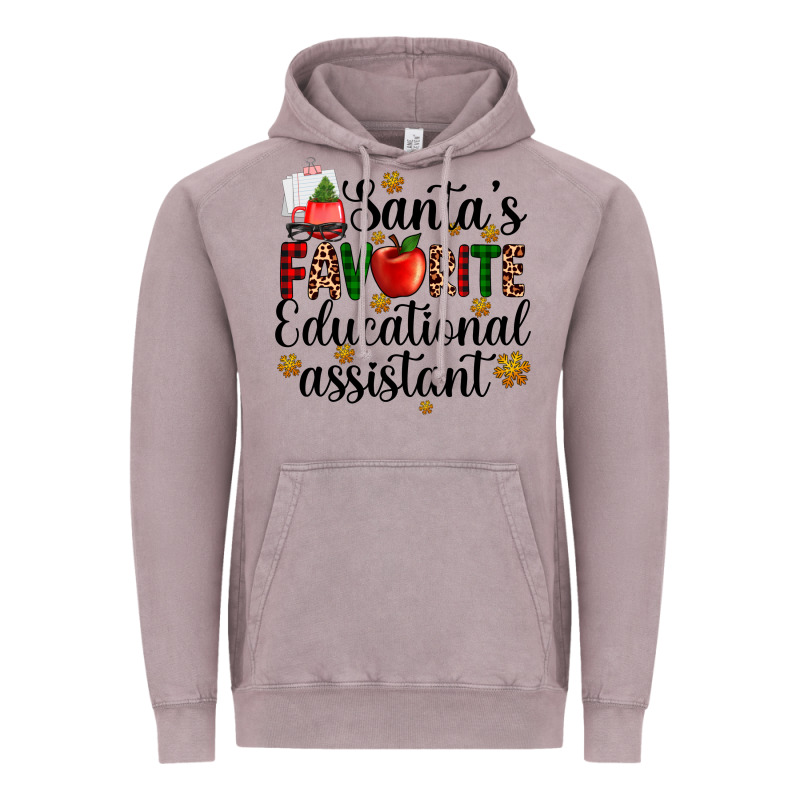 Santa's Favorite Educational Assistant Vintage Hoodie by AdoDesignShop | Teevron