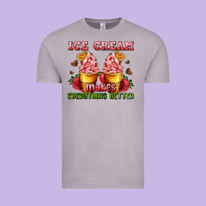 Ice Cream Makes Everything Better Vintage Tee Designed By Adodesignshop