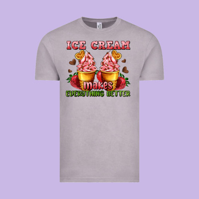 Ice Cream Makes Everything Better Vintage Tee Designed By Adodesignshop