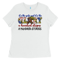 White its the guts and its the glory a hundred stripes Ladies Tee - texasbilliewilder
