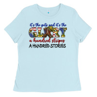 Baby Blue its the guts and its the glory a hundred stripes Ladies Tee - texasbilliewilder