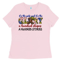 Bubblegum Pink its the guts and its the glory a hundred stripes Ladies Tee - texasbilliewilder