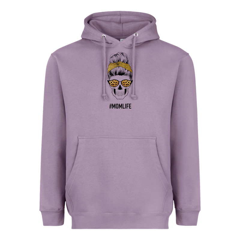 Yellow Glitter, Leopard Pattern Mom Skull Heavyweight Hoodie by Bettercallsaul | Teevron