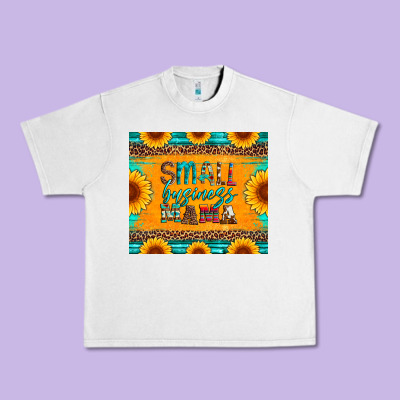 Small Business Mama Leopard Turquoise Aztec Serape Cowhide Sunflowers Urban Heavy Tee Designed By Artiststas