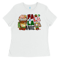 White fa la la la latte Ladies Tee - Zillion Design Studio