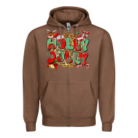 Chestnut holly jolly christmas Zipper Hoodie - MaliasSmallBusiness