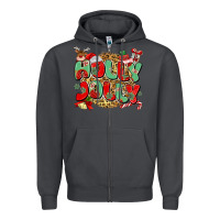 Smoke holly jolly christmas Zipper Hoodie - MaliasSmallBusiness
