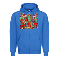 True Royal holly jolly christmas Zipper Hoodie - MaliasSmallBusiness