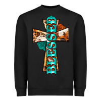 Black blessed cross Heavyweight Sweatshirt - BarkalooDesign