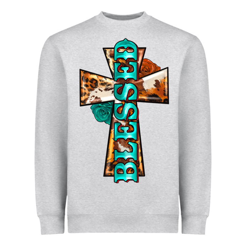 Blessed Cross Heavyweight Sweatshirt by BarkalooDesign | Teevron