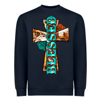Navy blessed cross Heavyweight Sweatshirt - BarkalooDesign