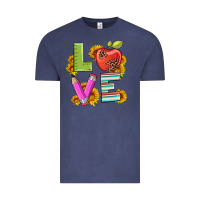 Vintage Denim love with pen and  serape leopard Vintage Tee - Artiststas