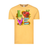 Vintage Mustard love with pen and  serape leopard Vintage Tee - Artiststas