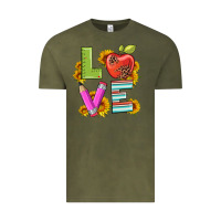 Vintage Olive love with pen and  serape leopard Vintage Tee - Artiststas