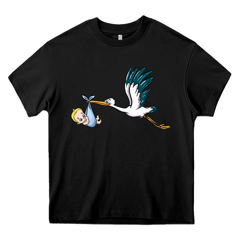 Stork With Baby Boy Heavy Core Tee by BarkalooDesign | Teevron