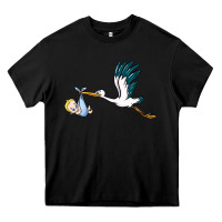 Black stork with baby boy Heavy Core Tee - BarkalooDesign