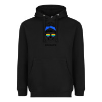 Black Blue Glitter Rainbow Mom Skull Heavyweight Hoodie - Bettercallsaul