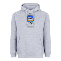 Heather Grey Blue Glitter Rainbow Mom Skull Heavyweight Hoodie - Bettercallsaul