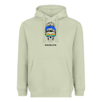 Matcha Blue Glitter Rainbow Mom Skull Heavyweight Hoodie - Bettercallsaul