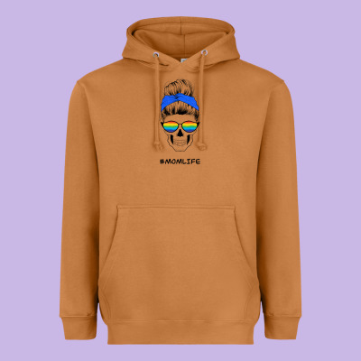 Blue Glitter Rainbow Mom Skull Heavyweight Hoodie Designed By Bettercallsaul