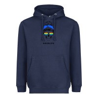 Navy Blue Glitter Rainbow Mom Skull Heavyweight Hoodie - Bettercallsaul