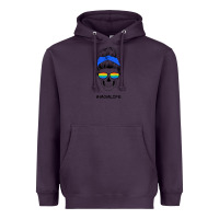 Plum Blue Glitter Rainbow Mom Skull Heavyweight Hoodie - Bettercallsaul