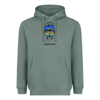 Sage Blue Glitter Rainbow Mom Skull Heavyweight Hoodie - Bettercallsaul