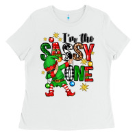 White im the sassy one elf Ladies Tee - Zillion Design Studio