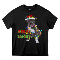 Black merry and bright pitbull Heavy Core Tee - RanaPortraitStore