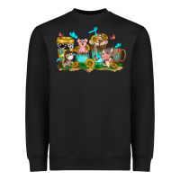 Farm Cute Animals With Sunflower Coffee Cups Heavyweight Sweatshirt | Teevron