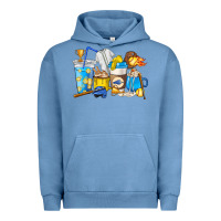 Pigment Pebble Blue Softball coffee cups Urban Hoodie - HowdyJamesFarm