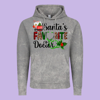 Santa's Favorite Doctor Vintage Hoodie Designed By Adodesignshop