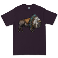Plum bison with indian headdress Premium Tee - RanaPortraitStore