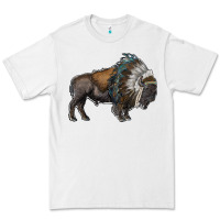 White bison with indian headdress Premium Tee - RanaPortraitStore