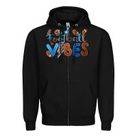 Black football vibes Zipper Hoodie - MaliasSmallBusiness